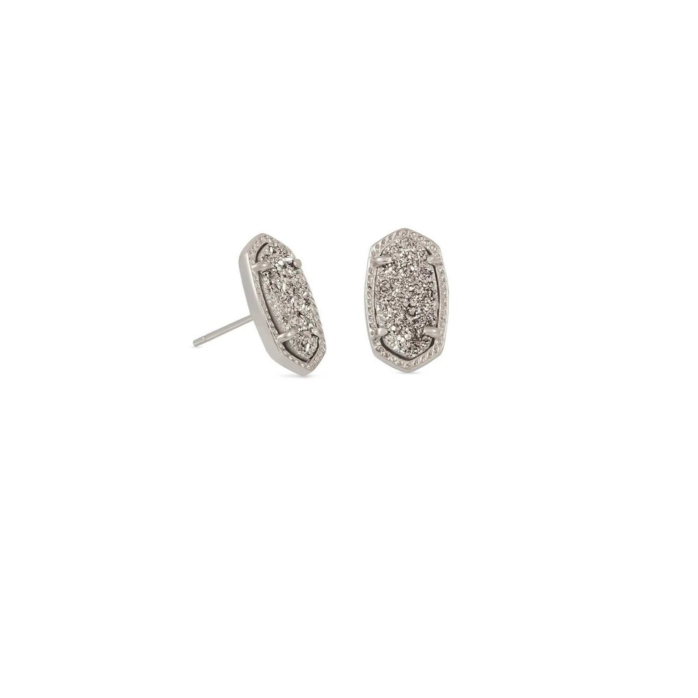 Kendra Scott Ellie RhodiumPlatinum Drusyh Earrings New In Box